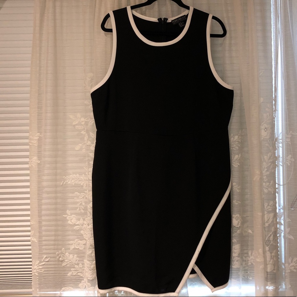 Black-White Trim Dress